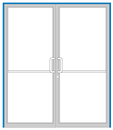 CRL-U.S. Aluminum FR7252272 Dark Dark Bronze/Black Anodized Class 1 Up and Over Frame for Pair of Doors Prepped for Pair Butt Hinges Using Surface Closer