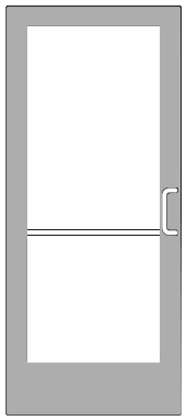CRL-U.S. Aluminum CD42911R136105 Clear Anodized Single Inactive Leaf of Pair 36" x 84" Series 400 Medium Stile Right Side Latch Geared Hinge Entrance Door for 105 degree Overhead Concealed Closers - A.D.A. Access Bottom Rail