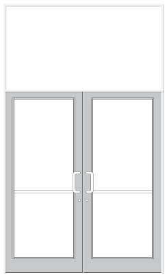 CRL-U.S. Aluminum FD32652 White KYNAR Paint 75-1/2" x 126" Series DF800 Tubular Offset Hung Transom Frame Blank (2FT)