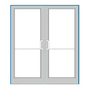 CRL-U.S. Aluminum FD12552 White KYNAR Paint 75-1/2" x 85-3/4" Series DF800 Tubular Butt Hinge Up and Over Frame Complete (2F)