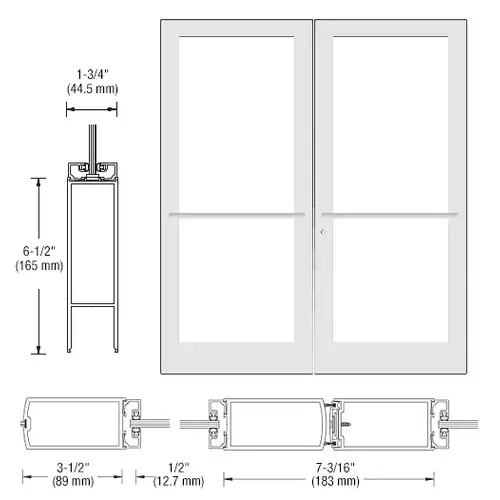 White KYNAR Paint Custom Pair Series 400 Medium Stile Center Pivot Entrance Doors for Overhead Concealed Door Closers White KYNAR Paint Custom Pair Series 400 Medium Stile Center Pivot Entrance Doors for Overhead Concealed Door Closers