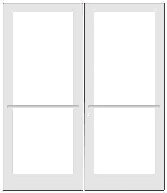 CRL-U.S. Aluminum DC42752 White KYNAR Paint Custom Pair Series 400 Medium Stile Center Pivot Entrance Doors for Overhead Concealed Door Closers