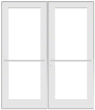 CRL-U.S. Aluminum DC52752 White KYNAR Paint Custom Pair Series 550 Wide Stile Center Pivot Entrance Door for Overhead Concealed Door Closers