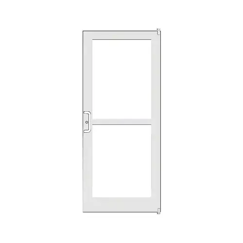 White KYNAR Paint 400 Series Medium Stile (RHR) HRSO Single 3'0 x 7'0 Offset Hung with Pivots for Surf Mount Closer Complete Panic Door with Std. Panic and Bottom Rail White KYNAR Paint 400 Series Medium Stile (RHR) HRSO Single 3'0 x 7'0 Offset Hung with Pivots for Surf Mount Closer Complete Panic Door with Std. Panic and Bottom Rail