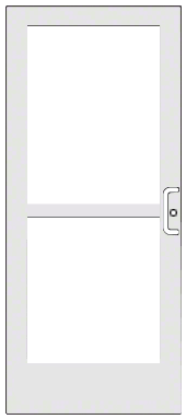CRL-U.S. Aluminum CZ41952R036105 White KYNAR Paint Single 36" x 84" Series 400 Medium Stile Right Side Latch Geared Hinge Entrance Door With Panic for 105 Degree Overhead Concealed Door Closer