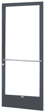 CRL-U.S. Aluminum DE21722L036 Bronze Black Anodized 250 Series Narrow Stile (RHR) HRSO Single 3'0 x 7'0 Center Hung for OHCC with Standard Push Bars Complete Door Std. Lock and 9-1/2" Bottom Rail
