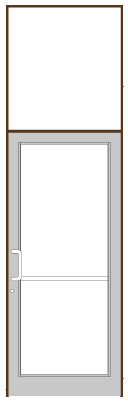 CRL-U.S. Aluminum FD31822 Dark Bronze/Black Anodized Class 1 39-1/2" x 126" Series DF800 Tubular Gear Hinge Transom Frame Complete (1FT)