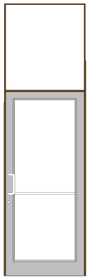 CRL-U.S. Aluminum FD61622 Dark Bronze/Black Anodized Class 1 40" x 126" Series DF800 Tubular Offset Hung Transom Frame Blank (1FT)