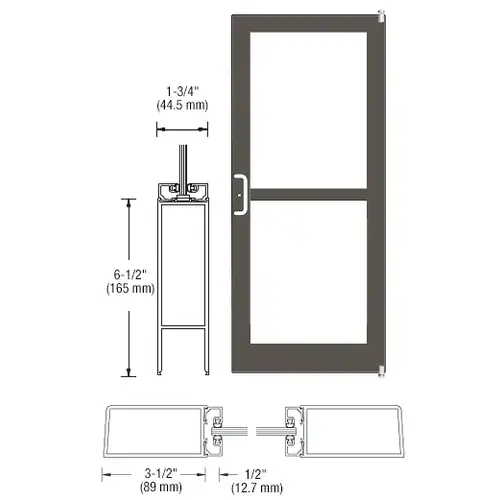 Class I Bronze Black Anodized Custom Single Series 400 Medium Stile Offset Pivot Entrance Door For Panic and Surface Mount Door Closer Class I Bronze Black Anodized Custom Single Series 400 Medium Stile Offset Pivot Entrance Door For Panic and Surface Mount Door Closer