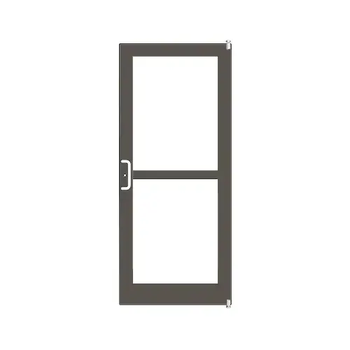 Class I Bronze Black Anodized Custom Single Series 400 Medium Stile Offset Pivot Entrance Door For Panic and Surface Mount Door Closer Class I Bronze Black Anodized Custom Single Series 400 Medium Stile Offset Pivot Entrance Door For Panic and Surface Mount Door Closer