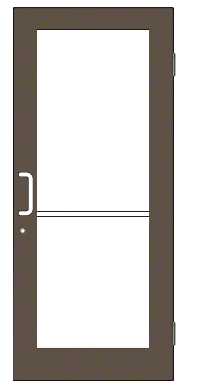 CRL-U.S. Aluminum DC51522 Bronze Black Anodized Custom Size Single Series 550 Wide Stile Butt Hinge Entrance Door for Surface Mount Door Closer