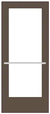 CRL-U.S. Aluminum CD52722R136 Bronze Black Anodized 550 Series Wide Stile Inactive Leaf of Pair 3'0 x 7'0 Center Hung for OHCC w/Standard Push Bars Complete ADA Door(s) with Lock Indicator, Cyl Guard