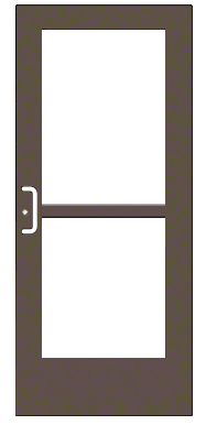 CRL-U.S. Aluminum CZ52722LA36 Bronze Black Anodized 550 Series Wide Stile Active Leaf of Pair 3'0 x 7'0 Center Hung for OHCC w/Standard Push Bars Complete Panic Door with Std. Panic and 9-1/2" Bottom Rail