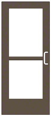 CRL-U.S. Aluminum CZ52722R136 Bronze Black Anodized 550 Series Wide Stile Inactive Leaf of Pair 3'0 x 7'0 Center Hung for OHCC w/Standard Push Bars Complete Panic Door with Std. Panic and 9-1/2" Bottom Rail