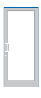CRL-U.S. Aluminum FD41511 Clear Anodized Class 1 40" x 86" Series DF800 Tubular Butt Hinge Up and Over Frame Complete (1F)