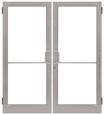 CRL-U.S. Aluminum 1D42511 Clear Anodized Class 1 Custom Pair Series 400T Thermal Medium Stile Butt Hinge Entrance Doors for Surface Mount Door Closers