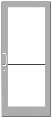 CRL-U.S. Aluminum DC41811 Clear Anodized Custom Single Series 400 Medium Stile Geared Hinge Entrance Door for Surface Mount Door Closer