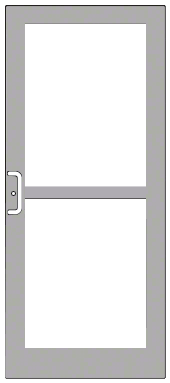 CRL-U.S. Aluminum DZ41711 Clear Anodized Custom Single Series 400 Medium Stile Center Pivot Entrance Door For Panic and Overhead Concealed Door Closer