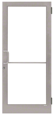 CRL-U.S. Aluminum 1D41511 Clear Anodized Class 1 Custom Single Series 400T Thermal Medium Stile Butt Hinge Entrance Door for Surface Mount Door Closer