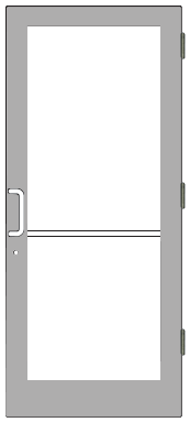 CRL-U.S. Aluminum SF41511 Clear Anodized Class 1 IG500 Series Custom Single StormFront Butt Hinged Entrance Door for Surface Mount Door Closer