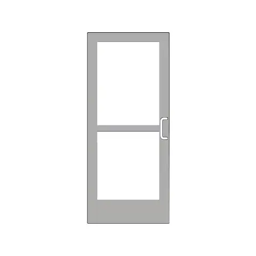 Clear Anodized 400 Series Medium Stile Inactive Leaf of Pair 3'0 x 7'0 Center Hung for OHCC w/Standard Push Bars Complete Panic Door with Std. Panic and 9-1/2" Bottom Rail Clear Anodized 400 Series Medium Stile Inactive Leaf of Pair 3'0 x 7'0 Center Hung for OHCC w/Standard Push Bars Complete Panic Door with Std. Panic and 9-1/2" Bottom Rail