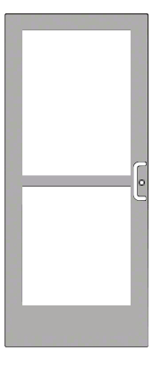 CRL-U.S. Aluminum CZ41911R036105 Clear Anodized Single 36" x 84" Series 400 Medium Stile Right Side Latch Geared Hinge Entrance Door With Panic for 105 Degree Overhead Concealed Door Closer