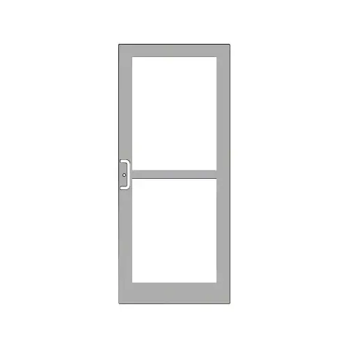 Clear Anodized 400 Series Medium Stile Active Leaf of Pair 3'0 x 7'0 Offset Hung with Geared Hinged Complete Panic Door with Std. Panic and Bottom Rail Clear Anodized 400 Series Medium Stile Active Leaf of Pair 3'0 x 7'0 Offset Hung with Geared Hinged Complete Panic Door with Std. Panic and Bottom Rail