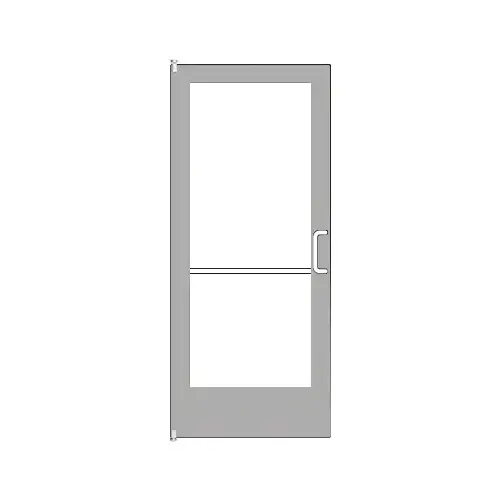 Clear Anodized 400 Series Medium Stile Inactive Leaf of Pair 3'0 x 7'0 Offset Hung with Pivots for Surf Mount Closer Complete Door Std. Lock and 9-1/2" Bottom Rail Clear Anodized 400 Series Medium Stile Inactive Leaf of Pair 3'0 x 7'0 Offset Hung with Pivots for Surf Mount Closer Complete Door Std. Lock and 9-1/2" Bottom Rail