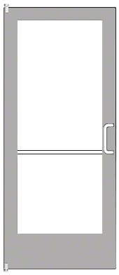 CRL-U.S. Aluminum DE42211R136 Clear Anodized 400 Series Medium Stile Inactive Leaf of Pair 3'0 x 7'0 Offset Hung with Pivots for Surf Mount Closer Complete Door Std. Lock and 9-1/2" Bottom Rail