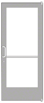 CRL-U.S. Aluminum DG42211LA36 Clear Anodized Single Active Leaf of Pair 36" x 84" Series 400 Medium Stile Left Side Latch Offset Pivot Entrance Door for Surface Mount Door Closer