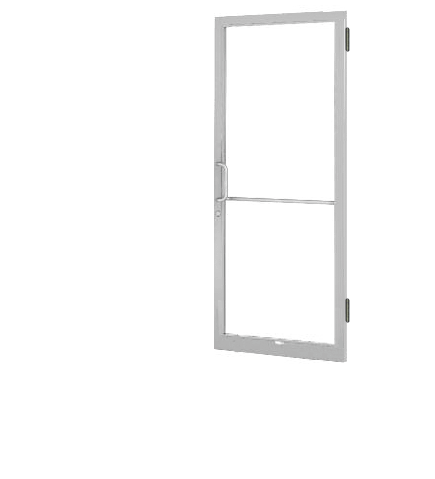 CRL-U.S. Aluminum DC21511L036 Clear Anodized 250 Series Narrow Stile (RHR) HRSO Single 3'0 x 7'0 Offset Hung with Butt Hinges for Surf Mount Closer Complete Door Std. MS Lock & Bottom Rail