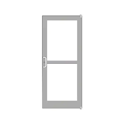 Clear Anodized 400 Series Medium Stile (RHR) HRSO Single 3'0 x 7'0 Offset Hung with Pivots for Surf Mount Closer Complete Panic Door with Std. Panic and Bottom Rail Clear Anodized 400 Series Medium Stile (RHR) HRSO Single 3'0 x 7'0 Offset Hung with Pivots for Surf Mount Closer Complete Panic Door with Std. Panic and Bottom Rail