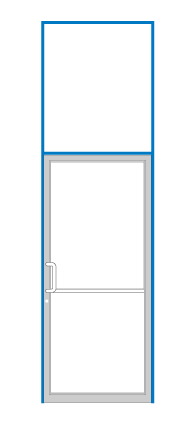 CRL-U.S. Aluminum FR61571 Custom Sized Custom Paint Series 450 Tubular Butt Hinge Transom Single Door Frame