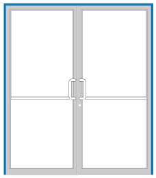 CRL-U.S. Aluminum 0B42552 Custom Sized White KYNAR Paint Series 450 Open Back Butt Hinge Up and Over Double Door Frame