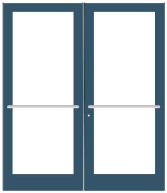 CRL-U.S. Aluminum DC42771 Custom KYNAR Paint Custom Pair Series 400 Medium Stile Center Pivot Entrance Doors for Overhead Concealed Door Closers