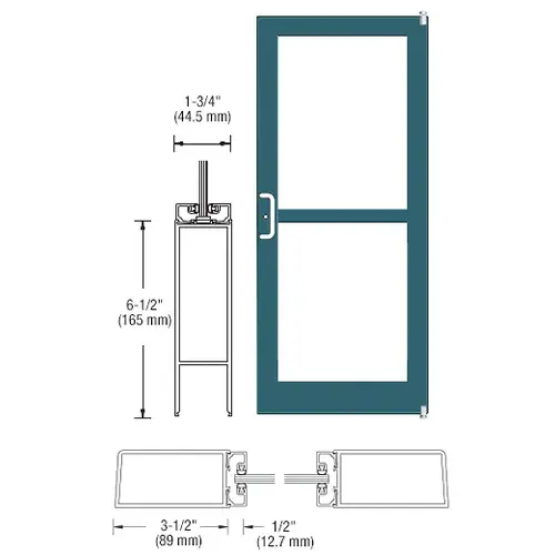 Custom KYNAR Paint Custom Single Series 400 Medium Stile Offset Pivot Entrance Door For Panic and Surface Mount Door Closer Custom KYNAR Paint Custom Single Series 400 Medium Stile Offset Pivot Entrance Door For Panic and Surface Mount Door Closer