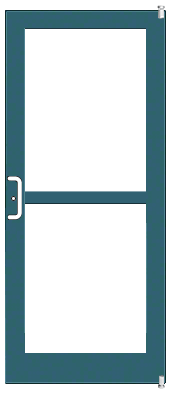 CRL-U.S. Aluminum DZ41271 Custom KYNAR Paint Custom Single Series 400 Medium Stile Offset Pivot Entrance Door For Panic and Surface Mount Door Closer