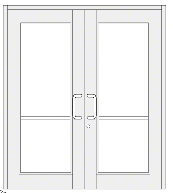 CRL-U.S. Aluminum DC92852 White KYNAR Paint Custom Series 850 Durafront Wide Stile Geared Hinge Entrance Doors for Surface Mount Door Closers Pair