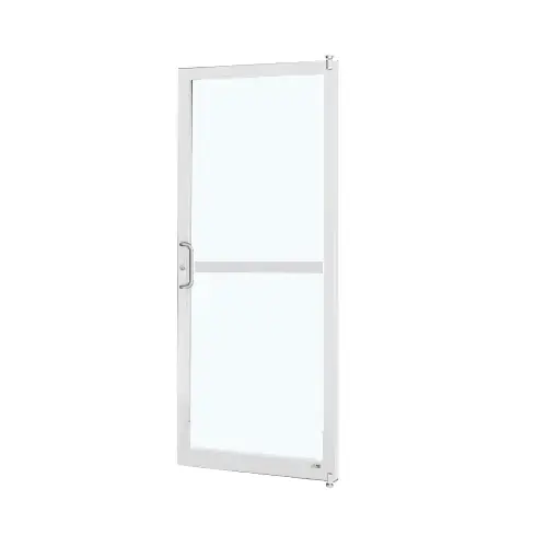 White KYNAR Paint Custom Single Series 250 Narrow Stile Offset Pivot Entrance Door with Panic for Surface Mount Door Closer White KYNAR Paint Custom Single Series 250 Narrow Stile Offset Pivot Entrance Door with Panic for Surface Mount Door Closer