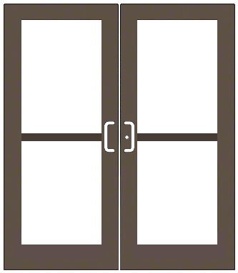 CRL-U.S. Aluminum DZ52822 Class I Bronze Black Anodized Custom Pair Series 550 Wide Stile Geared Hinge Entrance Doors For Panics and Surface Mount Door Closers