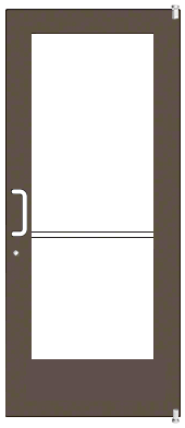 CRL-U.S. Aluminum DE51222L036 Bronze Black Anodized 550 Series Wide Stile (RHR) HRSO Single 3'0 x 7'0 Offset Hung with Pivots for Surf Mount Closer Complete Door Std. Lock and 9-1/2" Bottom Rail