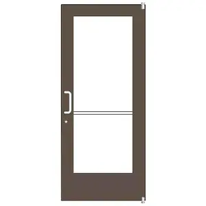 CRL-U.S. Aluminum DE52222LA36 Bronze Black Anodized 550 Series Wide Stile Active Leaf of Pair 3'0 x 7'0 Offset Hung with Pivots for Surf Mount Closer Complete Door Std. Lock and 9-1/2" Bottom Rail
