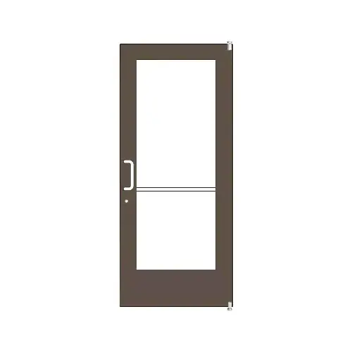 Bronze Black Anodized 550 Series Wide Stile Active Leaf of Pair 3'0 x 7'0 Offset Hung with Pivots for Surf Mount Closer Complete Door Std. Lock and 9-1/2" Bottom Rail