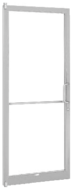 CRL-U.S. Aluminum DC22122R136 Bronze Black Anodized 250 Series Narrow Stile Inactive Leaf of Pair 3'0 x 7'0 Offset Hung with Pivots for OHCC Closer Complete Door Std. MS Lock & Bottom Rail