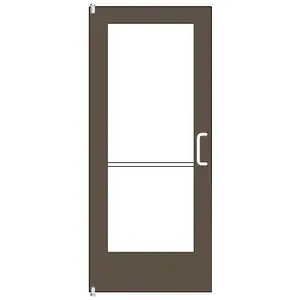 CRL-U.S. Aluminum DE52222R136 Bronze Black Anodized 550 Series Wide Stile Inactive Leaf of Pair 3'0 x 7'0 Offset Hung with Pivots for Surf Mount Closer Complete Door Std. Lock and 9-1/2" Bottom Rail