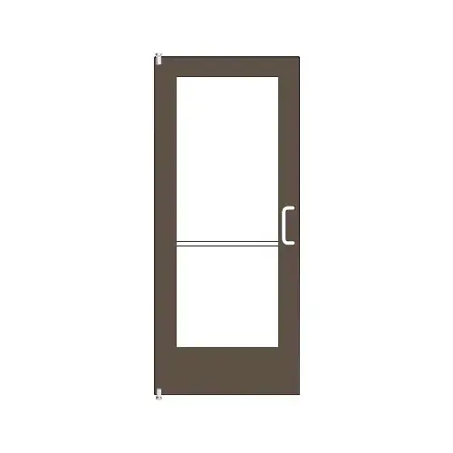 Bronze Black Anodized 550 Series Wide Stile Inactive Leaf of Pair 3'0 x 7'0 Offset Hung with Pivots for Surf Mount Closer Complete Door Std. Lock and 9-1/2" Bottom Rail