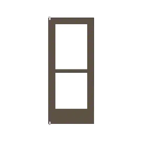 Bronze Black Anodized 550 Series Wide Stile Inactive Leaf of Pair 3'0 x 7'0 Offset Hung with Pivots for Surf Mount Closer Complete Panic Door with Std. Panic and 9-1/2" Bottom Rail