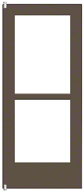 CRL-U.S. Aluminum CZ52222R136 Bronze Black Anodized 550 Series Wide Stile Inactive Leaf of Pair 3'0 x 7'0 Offset Hung with Pivots for Surf Mount Closer Complete Panic Door with Std. Panic and 9-1/2" Bottom Rail