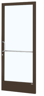 CRL-U.S. Aluminum DG22822LA36 Bronze Black Anodized Standard Single 36" x 84" Series 250 Narrow Stile Geared Hinge Left Side Latch Active Leaf of Pair for Surface Mount Door Closers