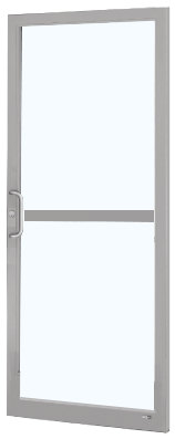 CRL-U.S. Aluminum DZ21811 Clear Anodized Custom Single Series 250 Narrow Stile Geared Hinge Entrance Door for Panic and Surface Mount Door Closer